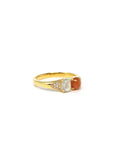 Baikalla Natural Icy Red & Icy Jadeite Jade Cabochon 18ky Gold Ring W/ Natural Diamonds 