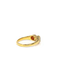 Baikalla Natural Icy Red & Icy Jadeite Jade Cabochon 18ky Gold Ring W/ Natural Diamonds 