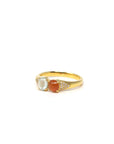 Baikalla Natural Icy Red & Icy Jadeite Jade Cabochon 18ky Gold Ring W/ Natural Diamonds 