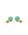 Baikalla Natural Vibrant Apple-Green Jadeite Jade 18ky Gold Stud Earrings