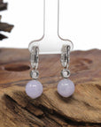 Baikalla Natural Lavender & Imperial Green Jadeite Jade Dangle Earrings W/ 18kw Gold & Natural Diamonds