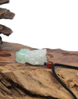 Baikalla PiXiu "Fortune Beast" Natural White & Green Jadeite Jade Pendant Necklace