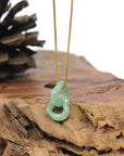 Baikalla "Double Heart KouKou" Apple-Green Jadeite Jade Pendant Necklace