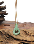 Baikalla "Double Heart KouKou" Apple-Green Jadeite Jade Pendant Necklace