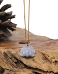 Baikalla 18K Yellow Gold "Lotus Flower" Natural  Lavender Jadeite Jade Pendant