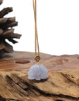 Baikalla 18K Yellow Gold "Lotus Flower" Natural  Lavender Jadeite Jade Pendant