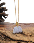 Baikalla 18K Yellow Gold "Lotus Flower" Natural  Lavender Jadeite Jade Pendant W/ Natural Diamonds