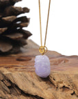 Baikalla 18K Yellow Gold "PiXiu" Natural Lavender Jadeite Jade Pendant