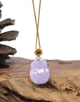 Baikalla Natural Vixen Lavender Jadeite Jade "PiXiu" Pendant W/ 18ky Gold Bail
