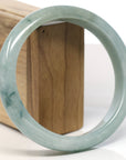 Baikalla Natural Blue-Green Jadeite Jade Bangle Bracelet (66.6mm) 