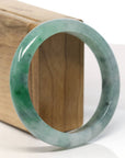 Baikalla Natural Icy Green Wuji Jade Bangle Bracelet (58 mm) 