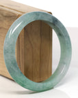Baikalla Natural Icy Green Wuji Jade Bangle Bracelet (58 mm) 