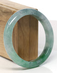 Baikalla Natural Icy Green Wuji Jade Bangle Bracelet (58 mm) 