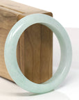 Baikalla Natural Light Apple Green Jadeite Jade Bangle Bracelet (55.6mm) 