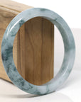 Baikalla Natural Blue-Green Jadeite Jade Bangle Bracelet (61.7mm) 