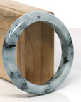 Baikalla Natural Blue-Green Jadeite Jade Bangle Bracelet (57.1mm) 