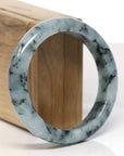 Baikalla Natural Blue-Green Jadeite Jade Bangle Bracelet (57.1mm) 