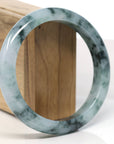 Baikalla Natural Blue-Green Jadeite Jade Bangle Bracelet (63mm) 