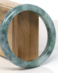 Baikalla Natural Blue-Green Jadeite Jade Bangle Bracelet (63mm) 
