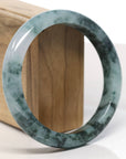 Baikalla Natural Blue-Green Jadeite Jade Bangle Bracelet (62.8mm) 