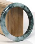 Baikalla Natural Blue-Green Jadeite Jade Bangle Bracelet (62.8mm) 