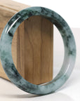Baikalla Natural Blue-Green Jadeite Jade Bangle Bracelet (62.8mm) 