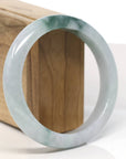 Baikalla Natural Blue-Green Jadeite Jade Bangle Bracelet (59.6mm) 