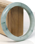 Baikalla Natural Blue-Green Jadeite Jade Bangle Bracelet (63.5mm) 