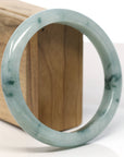 Baikalla Natural Blue-Green Jadeite Jade Bangle Bracelet (63.5mm) 