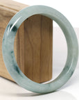 Baikalla Natural Blue-Green Jadeite Jade Bangle Bracelet (63.5mm) 