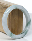 Baikalla Natural Blue-Green Jadeite Jade Bangle Bracelet (57.7mm) 