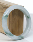 Baikalla Natural Blue-Green Jadeite Jade Bangle Bracelet (57.7mm) 