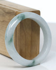 Baikalla Natural Blue-Green Jadeite Jade Bangle Bracelet (54.5mm) 
