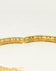 18K Yellow Gold & Imperial Jadeite Jade Bangle With Colors Gems