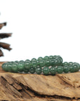 Genuine High Jadeite Jade Round Green Beads Bracelet ( 6.5 mm)