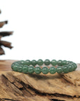 Genuine High Jadeite Jade Round Green Beads Bracelet ( 6.5 mm)
