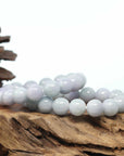 Genuine Jadeite Jade Round Lavender Beads Bracelet ( 11.5 mm)