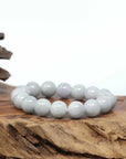 Genuine Jadeite Jade Round Lavender Beads Bracelet ( 11.5 mm)