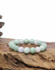 Genuine Jadeite Jade Round Green Beads Bracelet (9.5mm)