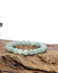 Genuine Jadeite Jade Round Green Beads Bracelet (8.5mm)