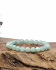 Genuine Jadeite Jade Round Green Beads Bracelet (8.5mm)