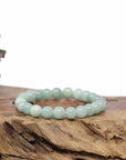 Genuine Jadeite Jade Round Green Beads Bracelet (8.5mm)