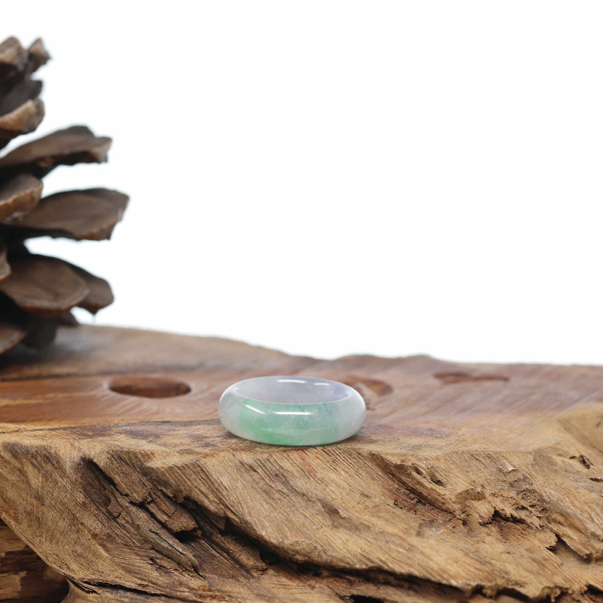 Natural Burmese Lavender Jadeite Jade Band Ring