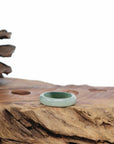 Natural Burmese Green Jadeite Jade Band Ring
