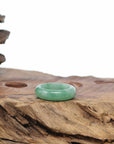 Natural Burmese Green Jadeite Jade Band Ring