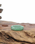 Natural Burmese Green Jadeite Jade Band Ring