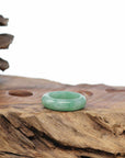Natural Burmese Green Jadeite Jade Band Ring