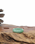 Natural Burmese Green Jadeite Jade Band Ring