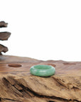 Natural Burmese Green Jadeite Jade Band Ring