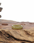 Baikalla Yellow-Green Burmese Jadeite Jade Traditional Ring 